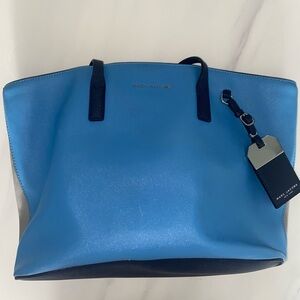 Marc Jacobs Sidekick Colorblock Tote Bag Blue and Gray